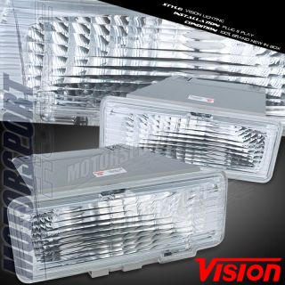 Vision 95 97 Chevy S10 GMC S15 Chrome Turn Signal Side Marker Lights 