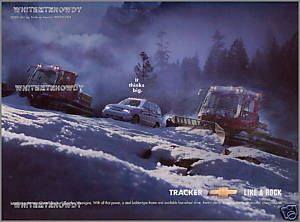 2001 Chevrolet Tracker Lt Ad w Snow Cats on Mountain