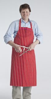 Chefs Cooks Catering Butchers Apron Red White Striped