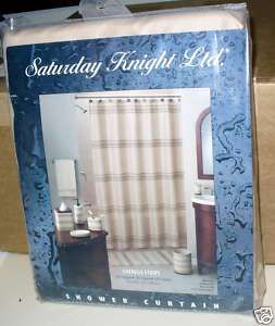 New Fabric Shower Curtain Chenille Stripe Beige $50