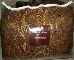 NEW Comforter Set Palme Chenille KING Chris Madden Shams Skirt