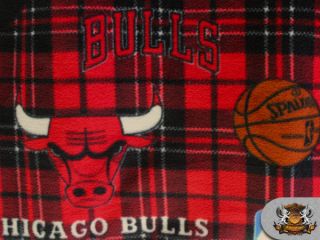 NBA Chicago Bulls Plaid Licensed Fleece Fabric Sold by The Yard NL NBA 