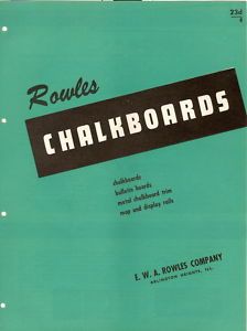 Rowles Catalog Asbestos School Chalkboards Classrooms
