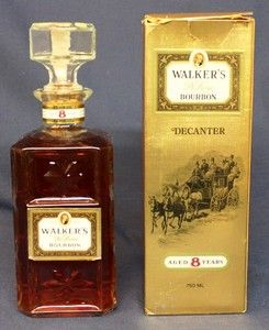 Vintage Walkers Deluxe Bourbon Decanter SEALED 750ml