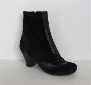 Chie Mihara Jurado black suede ankle boot bootie 36 5 36 1 2 6 5 New 
