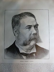 1885 Civil War Print General Chester A Arthur