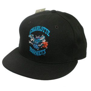 Charlotte Hornets 7 5 8 Vtg Vintage New Era 5950 Black Fitted Hat 
