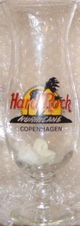 Hard Rock Cafe Copenhagen Hurricane Glass HRC Logo with Palm Trees 