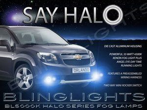 2012 2014 Chevrolet Orlando White Halo Fog Lamps Chevy Angel Eye 
