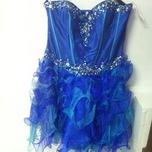 Hannah s Prom Party Short Gown Sz 22 Royal Turq 27670