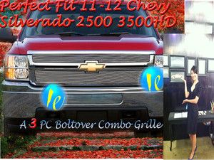 11 12 2012 2011 Chevy Silverado 2500HD 3500HD Billet Grille Combo 