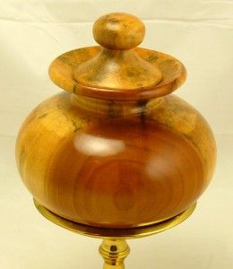 Signed Artist Chapman Poplar Hand Made Turned Wood Bowl or Urn with 
