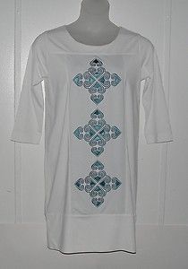 Simply Chloe Dao Embroidered with Cut Out Detail Dress Size s White 