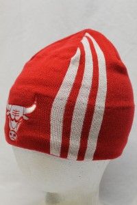 chicago bulls adidas knitted beani stocking hat cap basic red white 