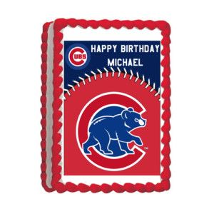 Chicago Cubs Edible Cake Party Image Topper Custom