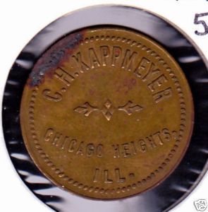Unlisted Chicago Heights Illinois 50 Cents Cigar Token