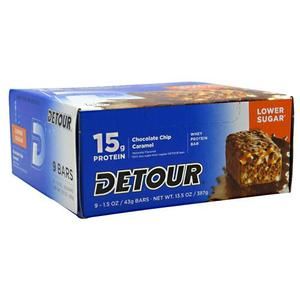 108 Detour Chocolate Chip Caramel Lower Sugar Whey Protein Bars 15g 1 