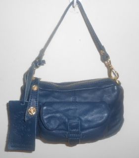 New Rough Roses Handbag Blue Riley Washed Leather Clutch Bag Wristlet 