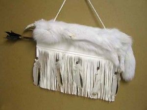 Cherokee Indian Leather Arctic Fox Fur Quiver Arrow Set