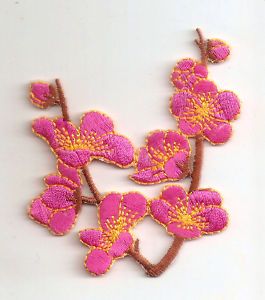Cherry Blossom Pink Sakura Flower Embroider Iron On