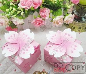 100pcs Cherry Blossom Wedding Box Flower Favor Box Favour Wedding Box 