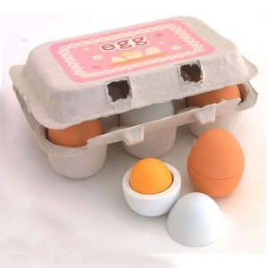Wooden Eggs Yolk Pretend Play Kitchen Game Food Cooking Children Toys 