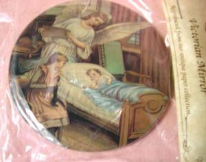 Victorian 3 Compact Mirror Angel Sleeping Child