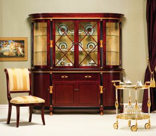 traditional oriental large rosewood china cabinet features a radiant 