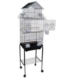 Large Pagoda Bird Cage Lovebird Parakeet Cockatiel Canary with Stand 
