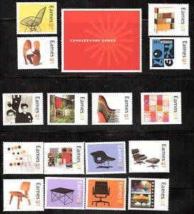 4333 Charles Ray Eames Collection of 16 Singles MNH