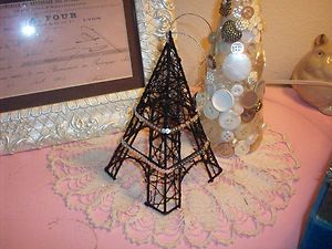 New Black Elegant Eiffel Tower Paris Christmas Ornament