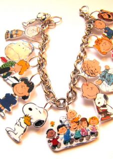 Peanuts Charm Bracelet Snoopy Lucy Linus Charlie Brown