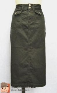 Womens Christopher & Banks Long Black Denim Pencil Skirt Sz 6 Modest 