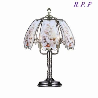   Hummingbird Theme Touch Table Lamp comes with Dark Chrome Finish Base