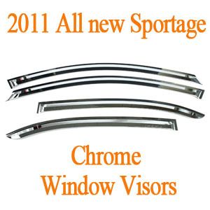 2011 Kia Sportage Chrome Window Visors Sets 4pcs