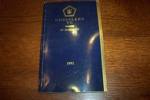 Original VINTAGE1991 Chrysler TC Maserati Owners Manual