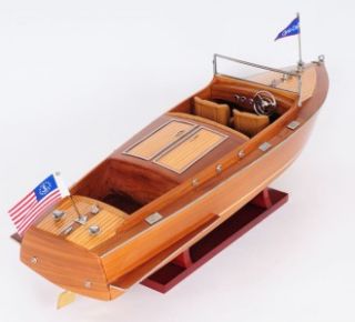 chris craft runabout varnished speed boat model hand made not from any 