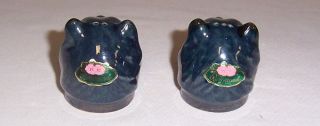 Chow Chow Salt Pepper Shakers by Rosemeade Pottery with Paper Stickers 