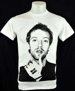Chris Martin Coldplay Britpop Rock White T Shirt XL