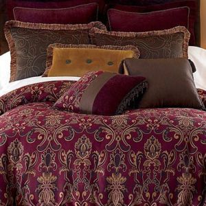 Chris Madden Viale Queen Burgandy 5pc Comforter Set