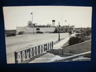 Steamer City of Cheboygan at the Mackinaw City dock. Fine vintage 