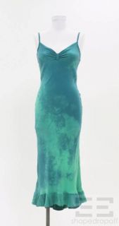 Christa Davis Aqua & Green Tie Dye Silk Sheath Dress Size 10