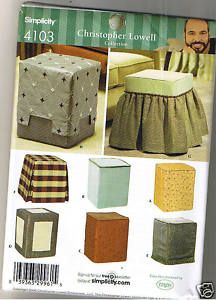 Simplicity 4103 Ottomans Christopher Lowell Collection