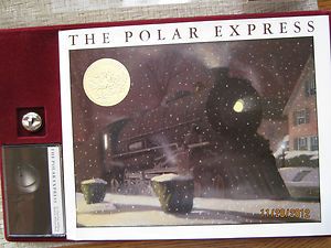 THE POLAR EXPRESS GIFT SET 1989 CHRIS VAN ALLSBURG BOOK BELL TAPE