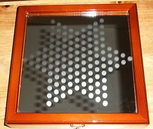 Chinese Checkers Set in Mahogany Finished Storage Box