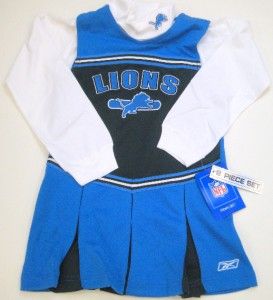 NFL Reebok Detroit Lions Girls Cheerleader Jumper w Turtleneck Costume 