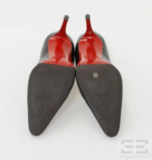 Christian Louboutin Black Patent Leather Point Toe Pumps Size 40