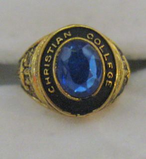 Vintage Christian College Columbia College Missouri Class Ring Pendant 