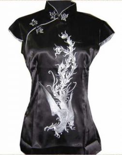 Chinese Embroidery Phoenix Womens Tops Shirt s 3XL