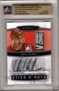 Chris Chelios 08 09 ITG Ultimate Game Used Stick Auto